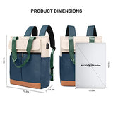 Women Convertible Tote Daypack Laptop Backpack Wide Top Open College School Travel Casual Bag