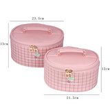 Damara Women'S Makeup Travelling Cosmetic Box Pu Double Storage Case,Purple