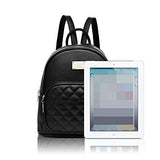 Cute Small Backpack Mini Purse Casual Waterproof Daypacks Leather for Teen Girls and Women (Black)