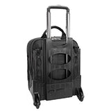 McKlein, I Series, Wicker Park, Full Grain Cashmere Napa Leather, 17" Leather Patented Detachable -Wheeled Three-Way Laptop Backpack Briefcase, Black (47195)