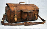 Cuero 20" Mens Retro Style Carry on Luggage Flap Duffel Leather Duffel Bag