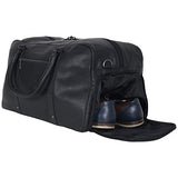 Kenneth Cole Reaction Men's 20" Leather Top Zip Travel with RFID Duffel Bag Black One Size