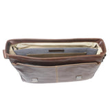 Boconi Men'S Bryant Saddle Bag In Antiqued Mahogany Leather W/ Midnight Hounds Tooth