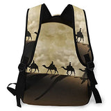 Multi leisure backpack,Silk Road Moon Desert, travel sports School bag for adult youth College Students