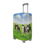 Suitcase Cover Cow Meadow Green Grass Blue Sky Luggage Cover Travel Case Bag Protector for Kid Girls