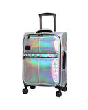 it Girl 21.5" Spellbound 8 Wheel Holographic Lightweight Expandable Carry-on, Silver