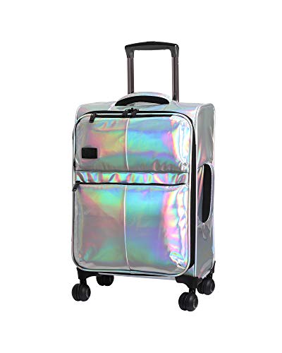 it Girl 21.5" Spellbound 8 Wheel Holographic Lightweight Expandable Carry-on, Silver