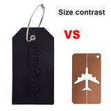 BlueCosto 2 Pack Luggage Tag Label Suitcase Tags Travel Bag Labels w/Privacy Cover - Black