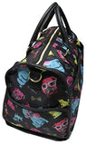 Betsey Johnson Large Nylon Weekender Duffel Bag, Black/Multi