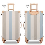 Unitravel Hardside Travel Luggage Vintage Floral Suitcase Stripe Spinner Wheels