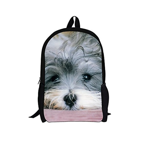 Bigcardesigns Backpack Schoolbag Book Bag Teenagers Satchel Havanese Dog Print