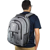 Dejuno Commuter Backpack Checkpoint-Friendly 15.6" Laptop Pocket - Heather Grey, One Size