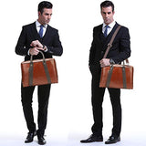 PU Leather Briefcase for Men and Women Business Shoulder 13 inch Laptop Messenger Bag Slim Work
