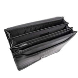 McKlein, I Series, River North, Full Grain Cashmere Napa Leather, 15" Leather Triple Compartment Laptop Briefcase, Black (43555)