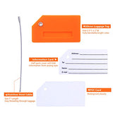 Silicone Luggage Tag With Name ID Card Perfect to Quickly Spot Luggage Suitcase (Plane 5Pcs Orange)