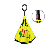 Reverse Umbrella Vietnam Veteran News Windproof Anti-UV for Car Outdoor Use