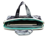 Canvaslove Grey Flower Water Resistant Laptop Shoulder Messenger Bag Case for MacBook Pro 16 inch,15 inch Surface Laptop 3,Surface Book 2 and 14 inch,15 Inch,15.6 Inch Laptop