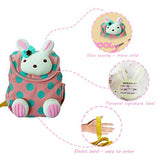 labebe - Toddler Travel Backpack, Small Backpack for Girls, Kid/Baby Snack Bag, Cute/Kawaii Rucksack, Knapsack with Anti-Lost Leash, Pink Bunny Mini Bag, Stuffed Animal Rucksack with Harness for child