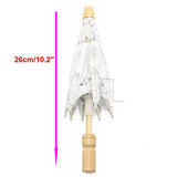 Buorsa 12'' Mini Vintage Wood Embroidery Pure Cotton Lace Umbrella Wedding Umbrella So Small for