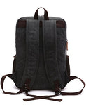 Aidonger Vintage Canvas Laptop Backpack School Backpack (Black)