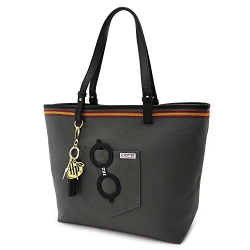 Loungefly Harry Potter Gryffindor Faux Leather Tote Standard , Dark Gray,maroon , one size