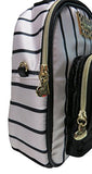 Betsey Johnson Mini Convertible Crossbody Backpack White/Black Pinstripe