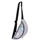 Aibearty Shiny Fanny Pack Rave Festival Leather Waist Pouch Man Women Sports Travel Running