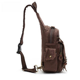 Augur Crossbody Shoulder Bag Chest Bag Travel Rucksack Hiking Daypack for Men (Coffee)