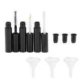 Baoblaze 3 Packs 4ml Reusable Empty Mascara Container Eyeliner Bottle Lip Gloss Tube with Brush and