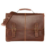 Boconi Men'S Bryant Saddle Bag In Antiqued Mahogany Leather W/ Midnight Hounds Tooth