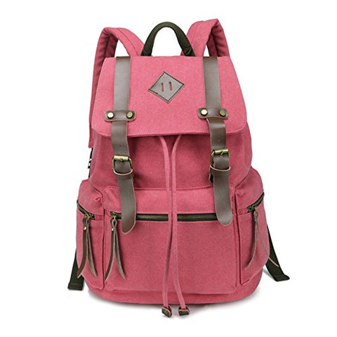 Beautywill Vintage Canvas Backpack Rucksack Unisex For School Travel Hiking