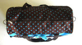 19" Duffel/Tote Bag Brown & Blue Polka Dots Luggage Purse