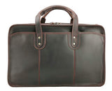 Polare Men'S 17" Full Grain Leather Messenger Shoulder Bag Office Business Laptop Briefcase