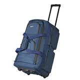 Olympia Luggage 22" 8 Pocket Rolling Duffel Bag (Navy / Gray)