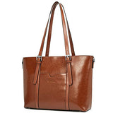 BOSTANTEN Women Leather Laptop Shoulder Handbag Vintage Briefcase 15.6" Computer Work Tote Bag
