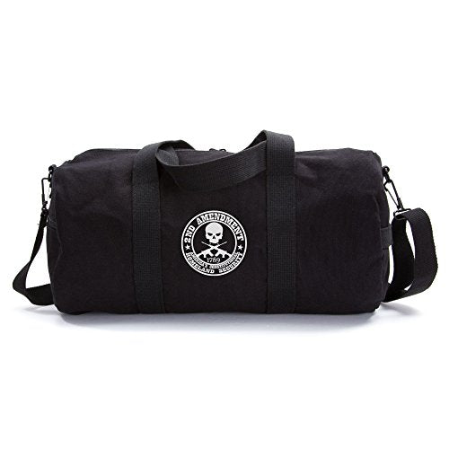 2nd Amendment Homeland Security Sport Heavyweight Canvas Duffel Bag in Black & White, Medium