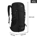 Gonex 45L Packable Travel Backpack, Lightweight Daypack for Hiking, Camping & Travelling Black