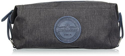 Budweiser by Buxton Men's Urban West Top Zip Travel Kit Accessory, black/blue, N/A