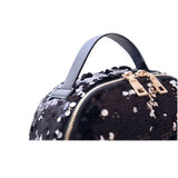 ABage Women's Mini Backpack Purse Chic Sequin PU Leather School Casual Daypacks, Black