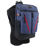 Fuel High Capacity Cargo Backpack With Ergonomic Padded Support System, Navy Chambray/Poppy Red