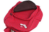 Damara Students Bowknot Aornt Canvas Polka Dot Zipper School Bag,Red