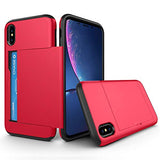 BeautyWill iPhone Xs Max Card Holder Case Wallet Slot Dual Layer Protective Cover Shock Absorption