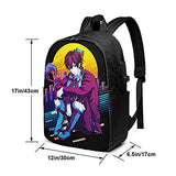 Ao No Exorcist Rin Work Bookbag College Bag 17in Laptop Backpack Fashion Travel Backpack With Usb Charging Port