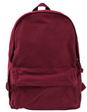 ABage Women's Canvas Backpack Solid Casual Lightweight Travel School Backpacks, Wine Red