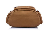 Vintage Canvas Backpack School Book Bag Casual Travel Rucksack - Coffee