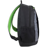 Eastsport Adrenaline Value Bungee School Backpack with Lash Tab, Black with Green
