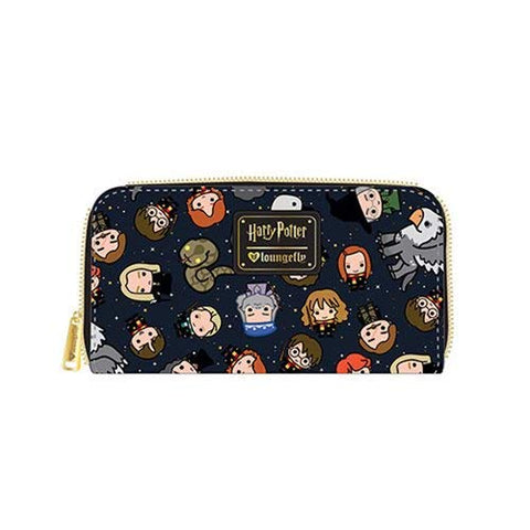 Loungefly Harry Potter Chibi Character Print Wallet , Black , One Size