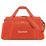 Gonex 60L Travel Duffle Bag, Weekender Overnight Duffel Bag with Shoe Compartment Orange
