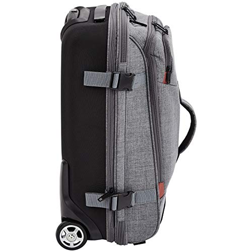 Amazon Basics Rolling Travel Duffel Bag Luggage with Wheels, Small, Grey