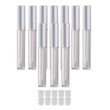 10Pcs Empty Tubes Lip Gloss Balm Cosmetic Mini Containers (3.5ml, silver)